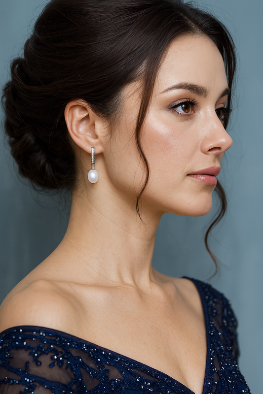Elegant bridal drop earrings in silver