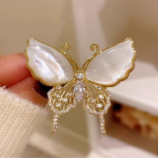 Luxury butterfly pin with crystal accents