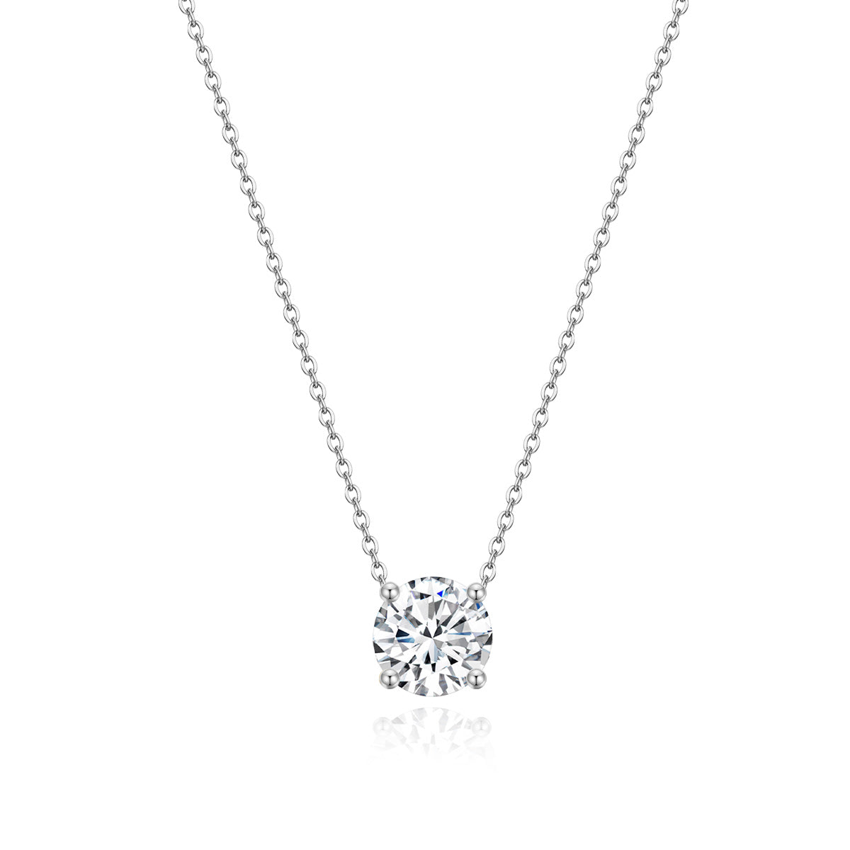 Lunara Luxe 925 Sterling Silver Pendant Necklace with Round Brilliant Cut – Available in Gold or Silver Finish