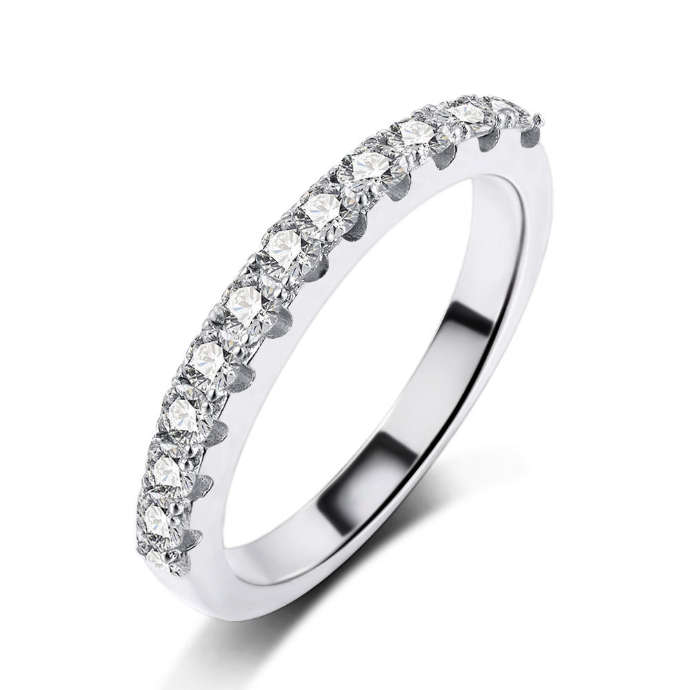 Lunara Luxe 925 Sterling Silver Engagement Ring with Round Brilliant Cut Zircon