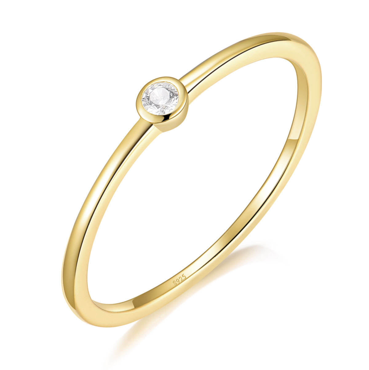 Lunara Luxe Gold-Plated Sterling Silver Eternity Band with Oval Cut Zircon