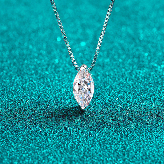 Lunara Luxe Rhodium-Plated Sterling Silver Marquise Cut Pendant Necklace