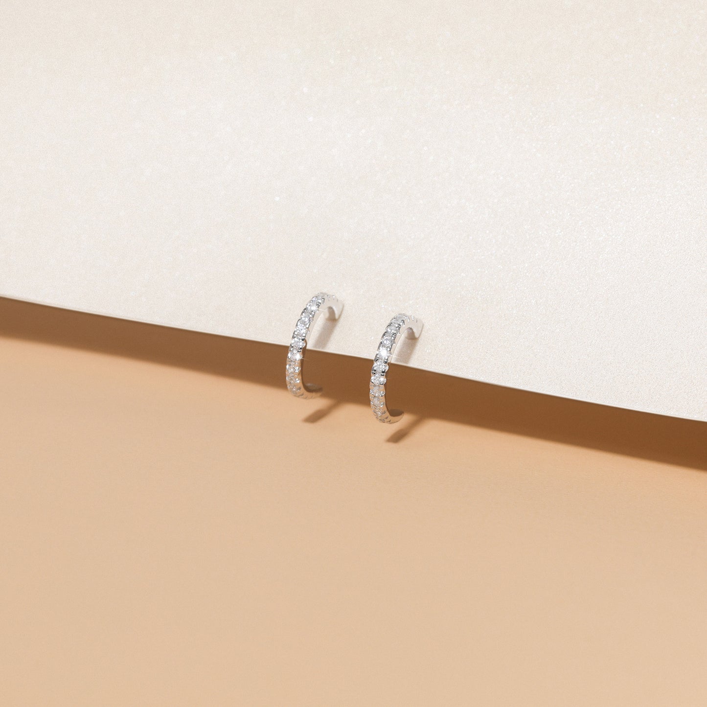Lunara Luxe 925 Sterling Silver Half Hoop Zircon Stud Earrings – Available in Silver or Gold Plating