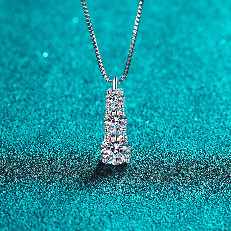 Lunara Luxe Rhodium-Plated Sterling Silver Pendant Necklace with Round Brilliant Cut Accent