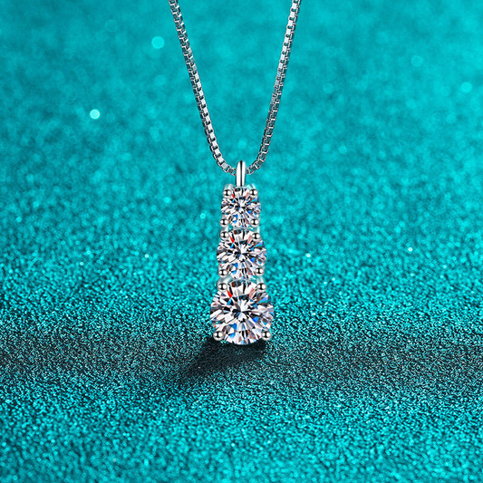 Lunara Luxe Rhodium-Plated Sterling Silver Pendant Necklace with Round Brilliant Cut Accent