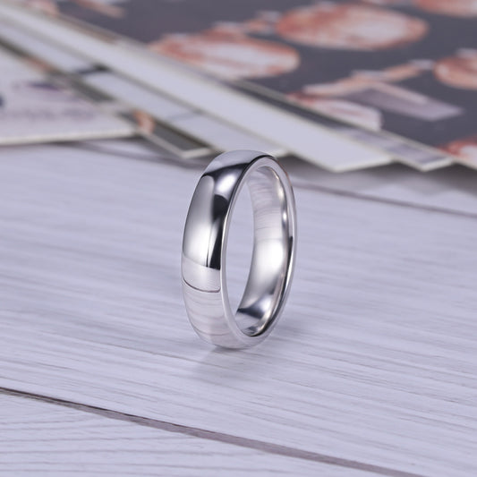 Lunara Luxe Rhodium-Plated Sterling Silver Classic Wedding Band – Unisex