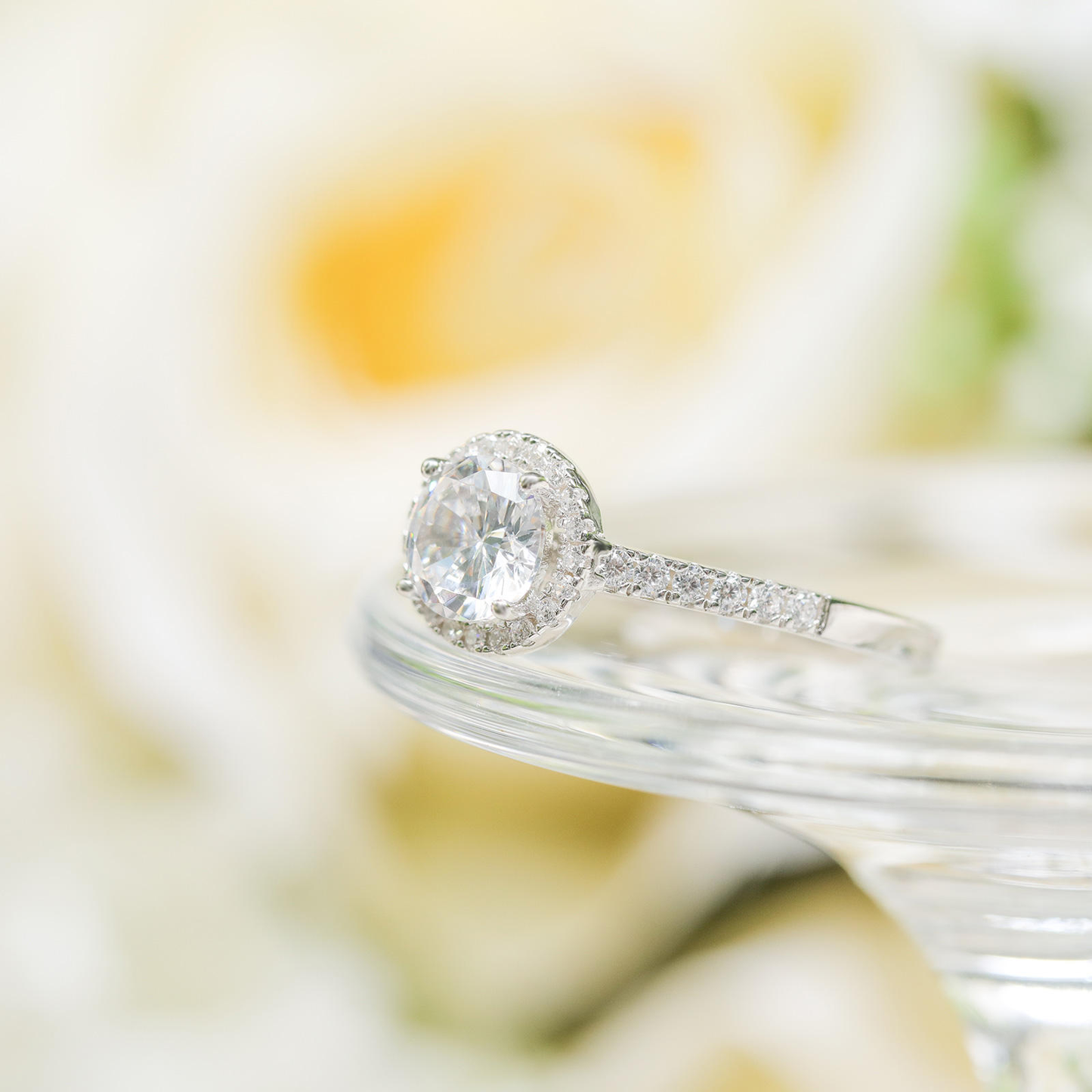 Lunara Luxe 925 Sterling Silver Geometric Wedding Band with Round Brilliant Cut Zircon – Available in Gold or Silver Finish