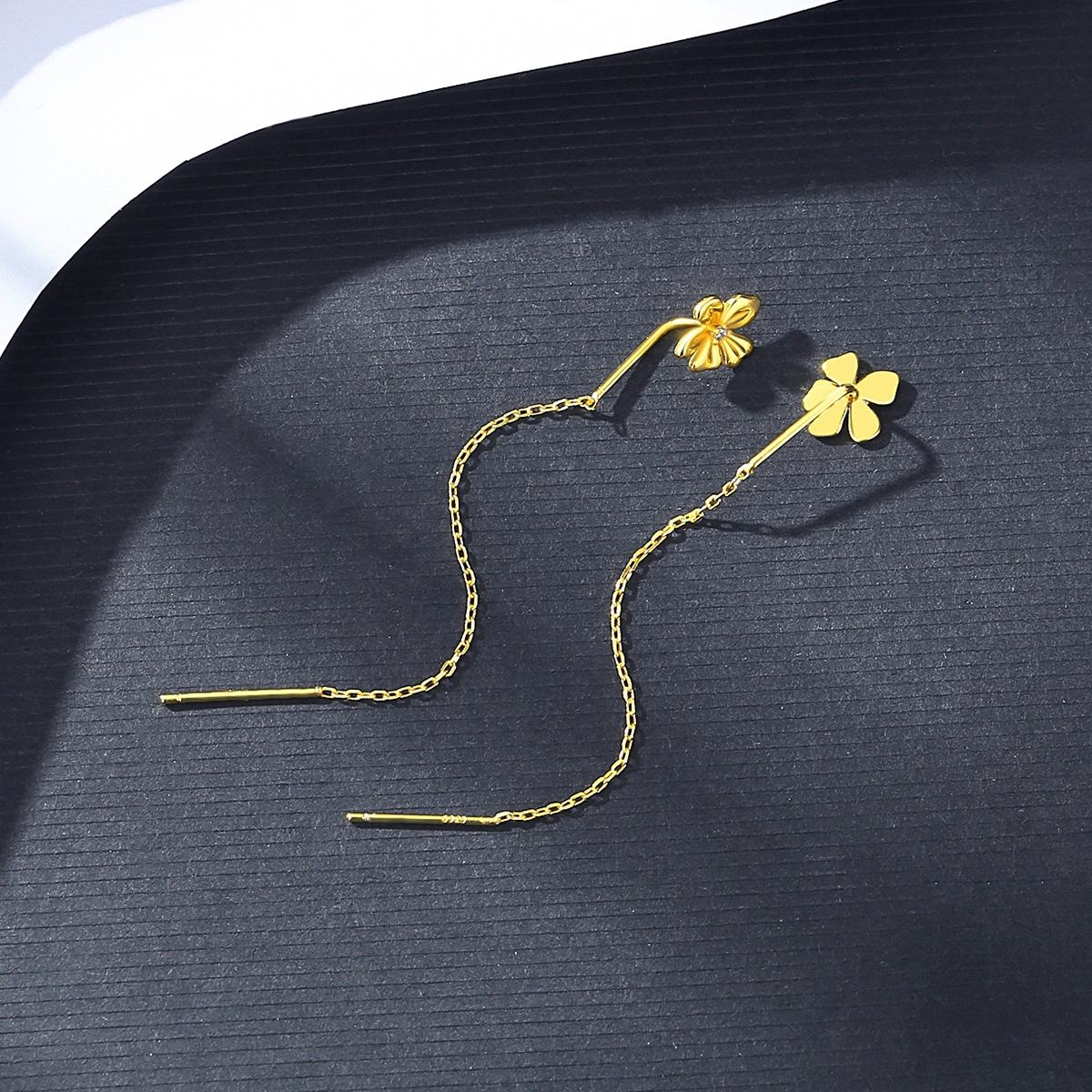 Lunara Luxe 925 Sterling Silver Geometric Drop Earrings – Gold Plated