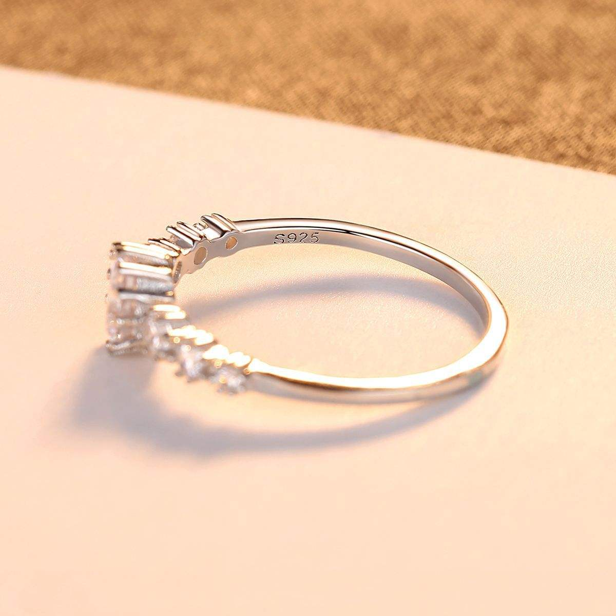 Lunara Luxe Rhodium-Plated Sterling Silver Engagement Ring with Round Brilliant Cut Zircon