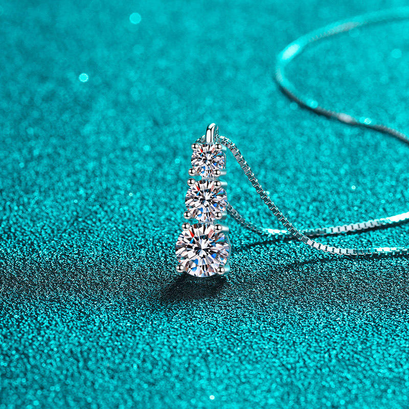 Lunara Luxe Rhodium-Plated Sterling Silver Pendant Necklace with Round Brilliant Cut Accent