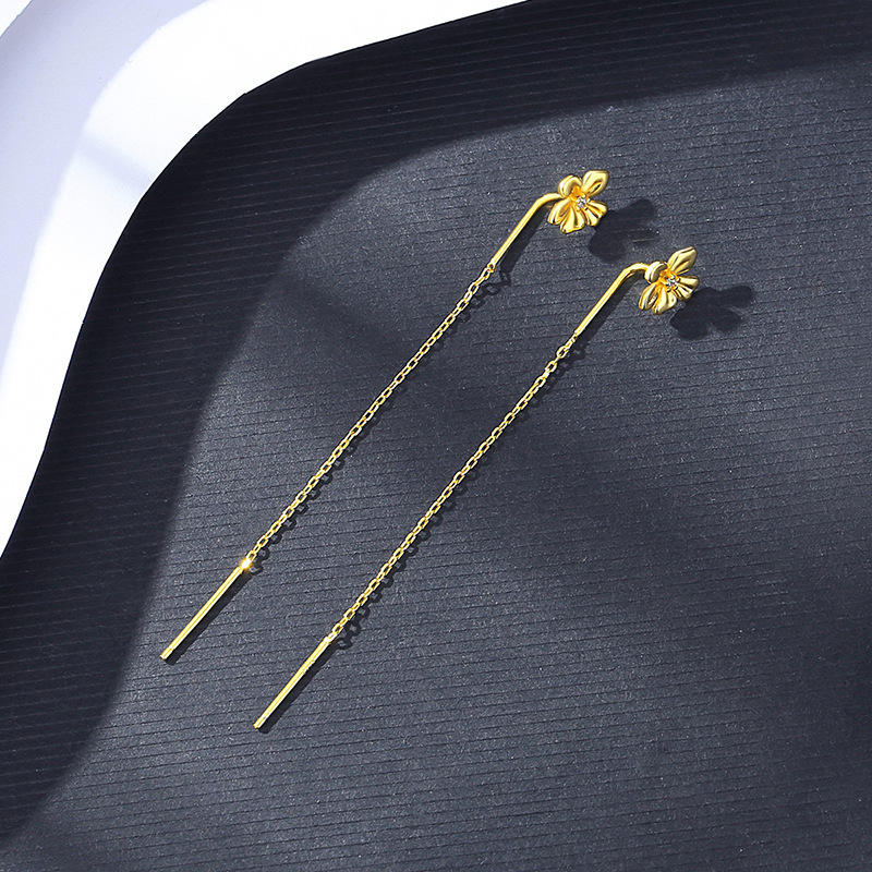 Lunara Luxe 925 Sterling Silver Geometric Drop Earrings – Gold Plated