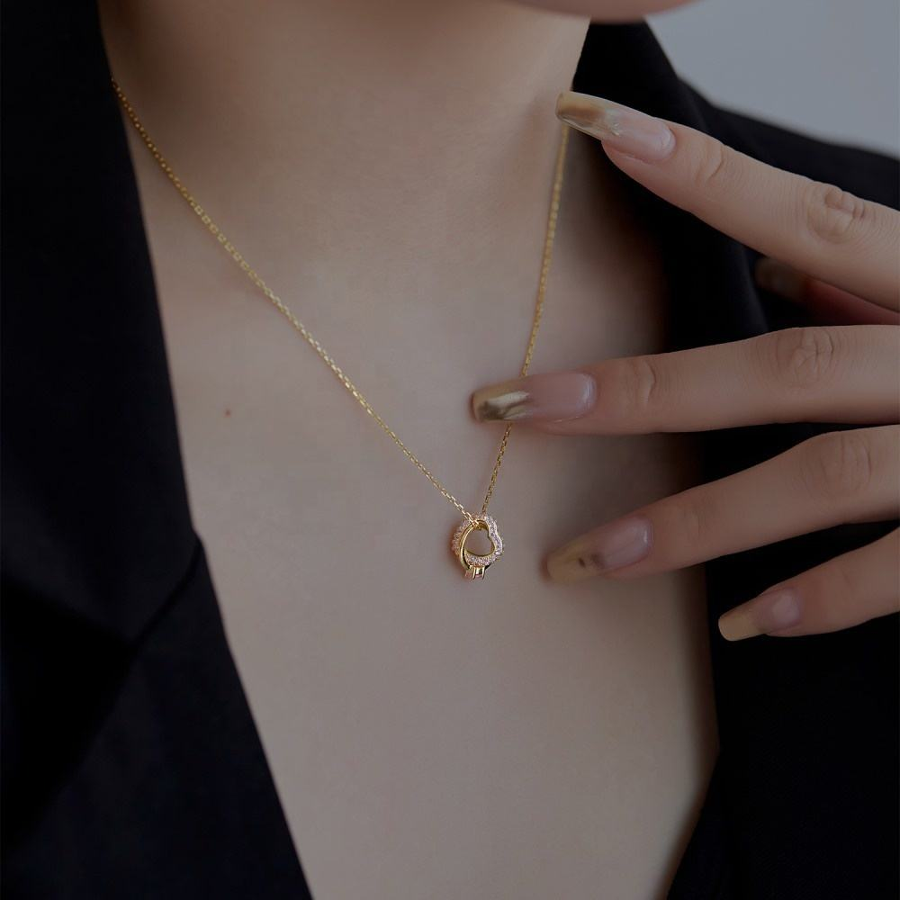 Lunara Luxe 925 Sterling Silver Round Brilliant Cut Zircon Pendant Necklace – Available in Gold or Silver Finish