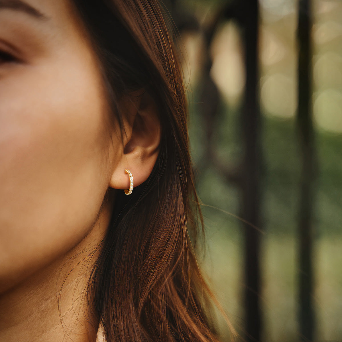 Lunara Luxe 925 Sterling Silver Half Hoop Zircon Stud Earrings – Available in Silver or Gold Plating