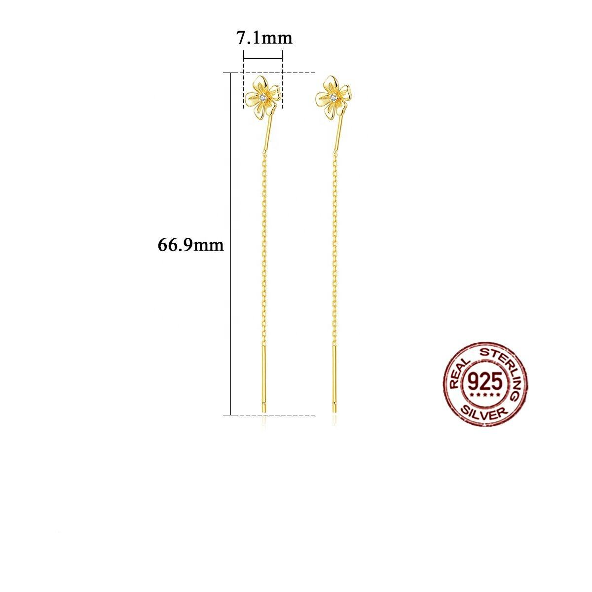 Lunara Luxe 925 Sterling Silver Geometric Drop Earrings – Gold Plated