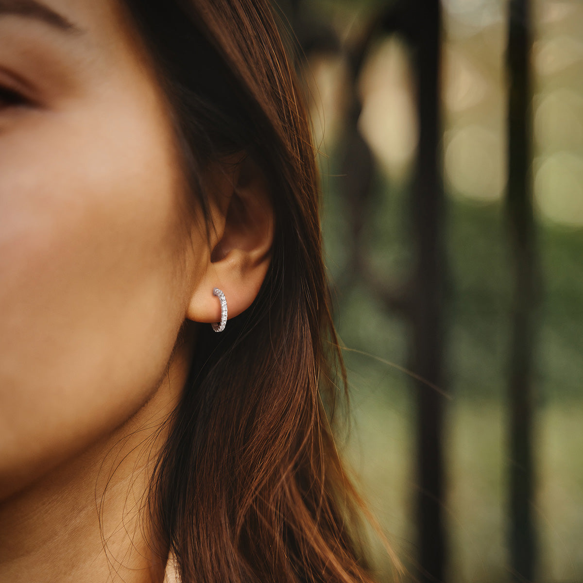 Lunara Luxe 925 Sterling Silver Half Hoop Zircon Stud Earrings – Available in Silver or Gold Plating