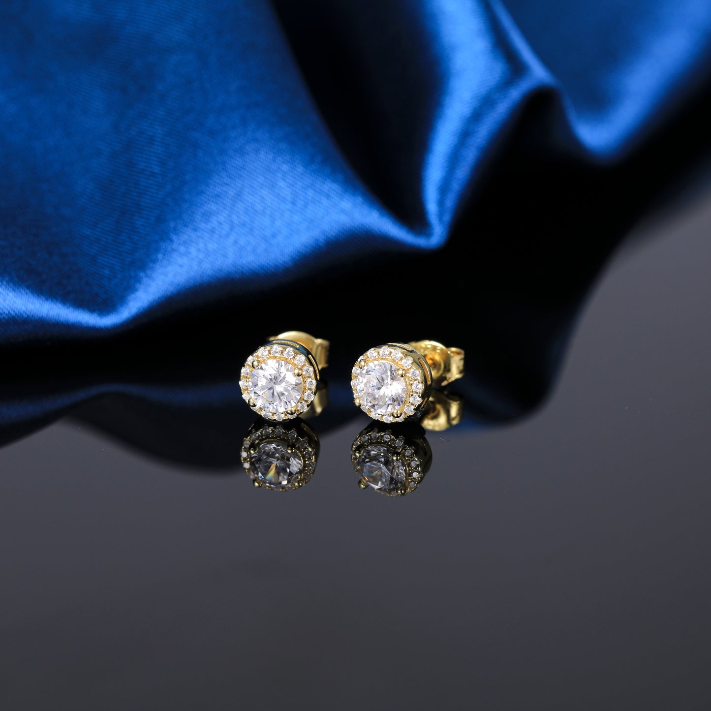 Lunara Luxe 925 Sterling Silver Geometric Zircon Stud Earrings – Available in Gold or Silver Finish