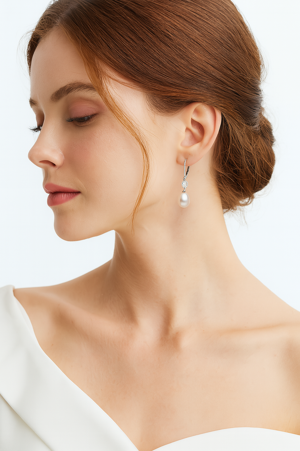 Classic White Drop Pearl Earrings