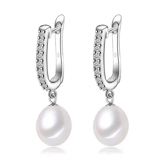 white freshwater pearl earrings