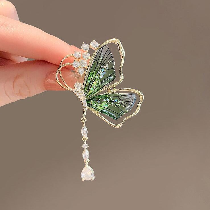 Elegant butterfly brooch for sarees and evening wear

