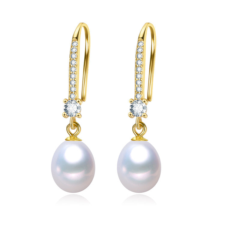 Handcrafted silver-plated pearl earrings for weddings
