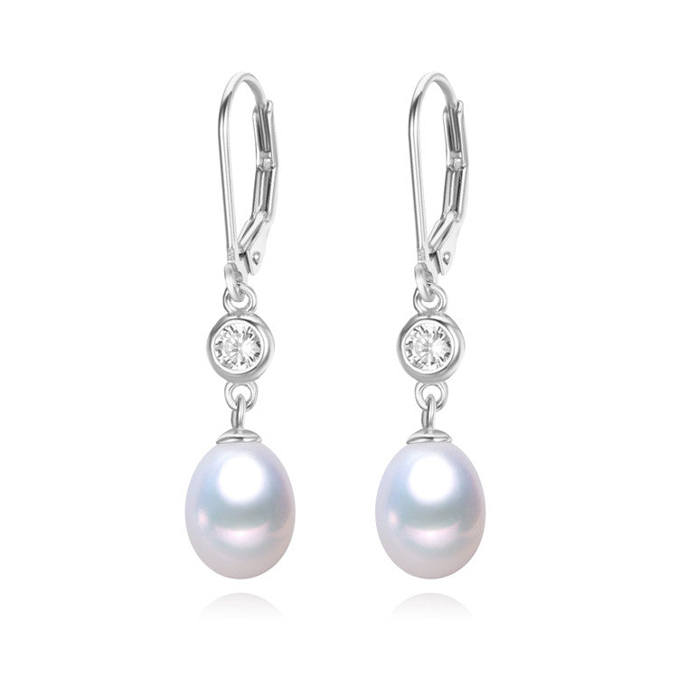 Classic White Drop Pearl Earrings