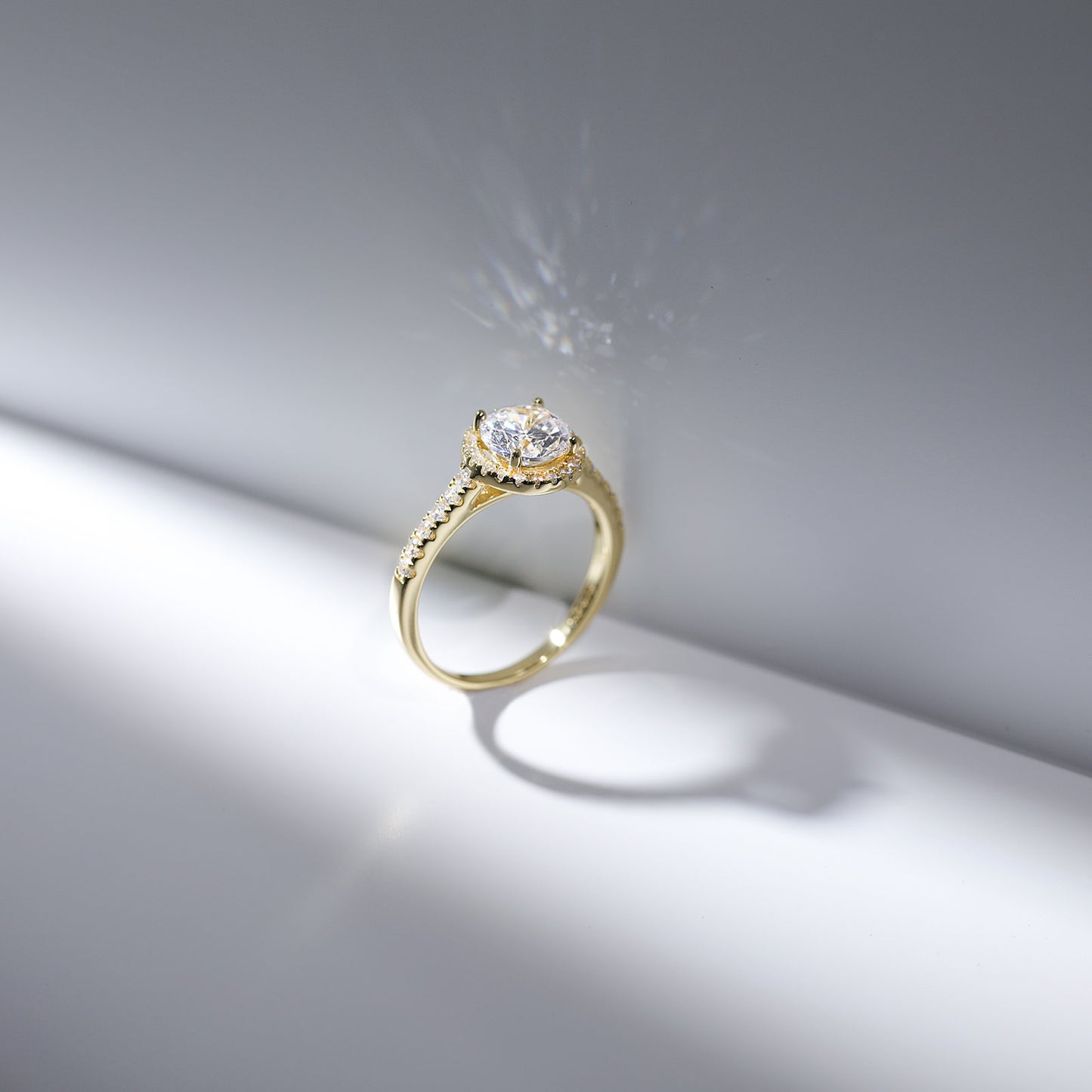 Lunara Luxe 925 Sterling Silver Geometric Wedding Band with Round Brilliant Cut Zircon – Available in Gold or Silver Finish